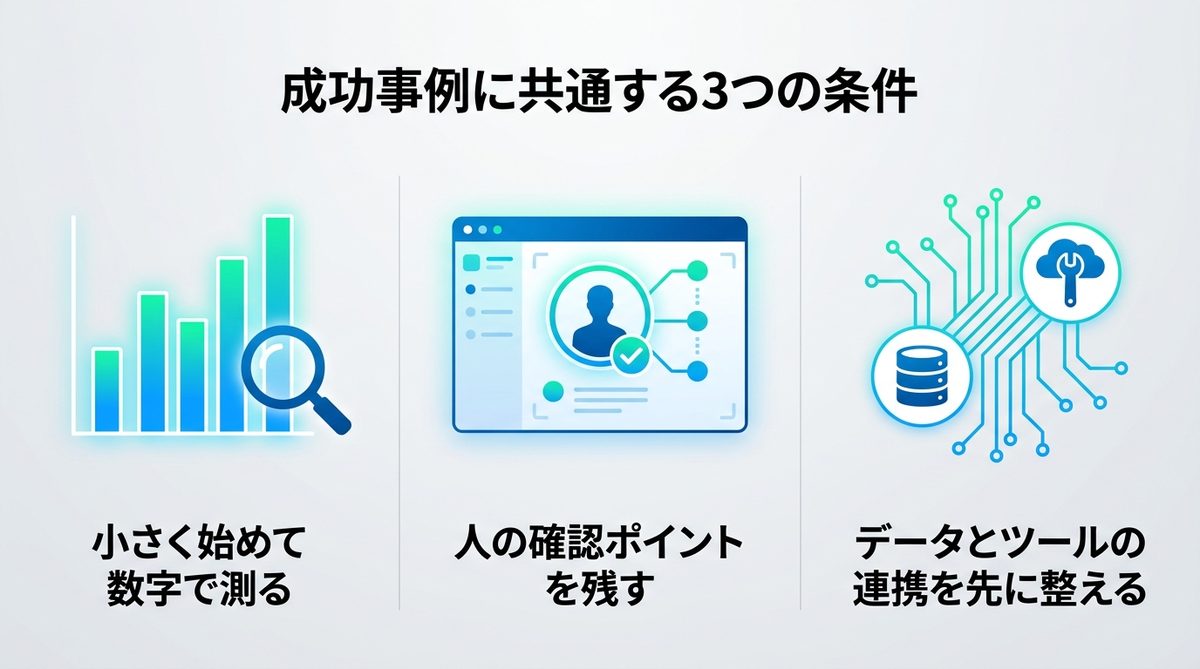 図解：成功事例に共通する3つの条件