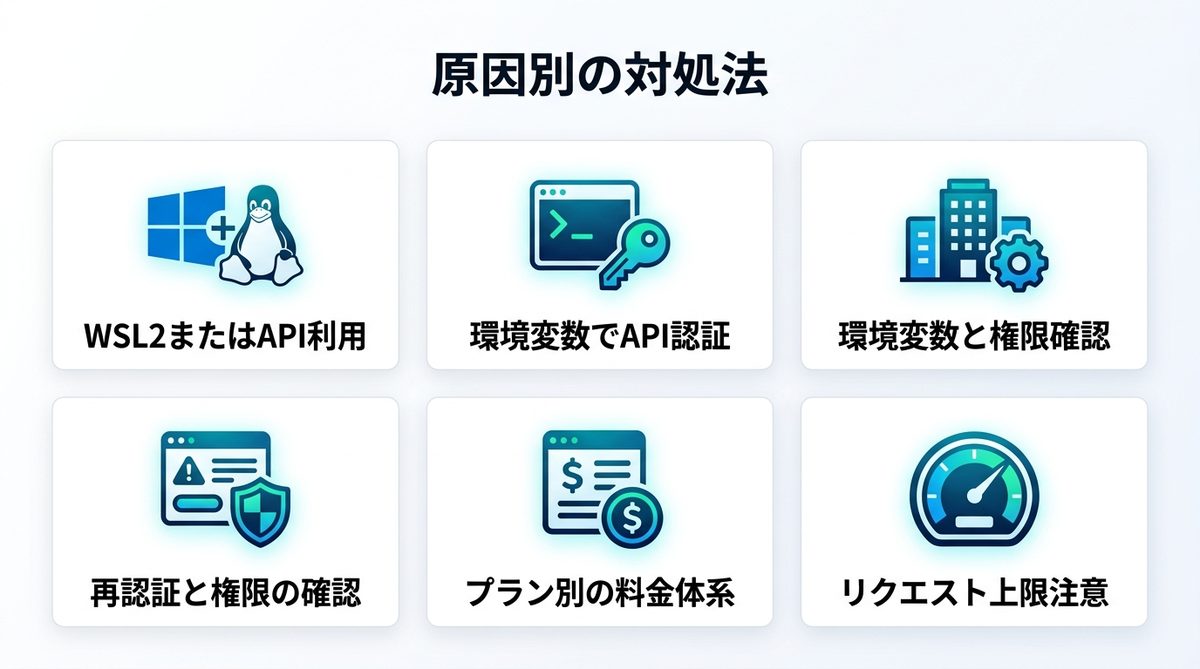 図解:原因別の対処法