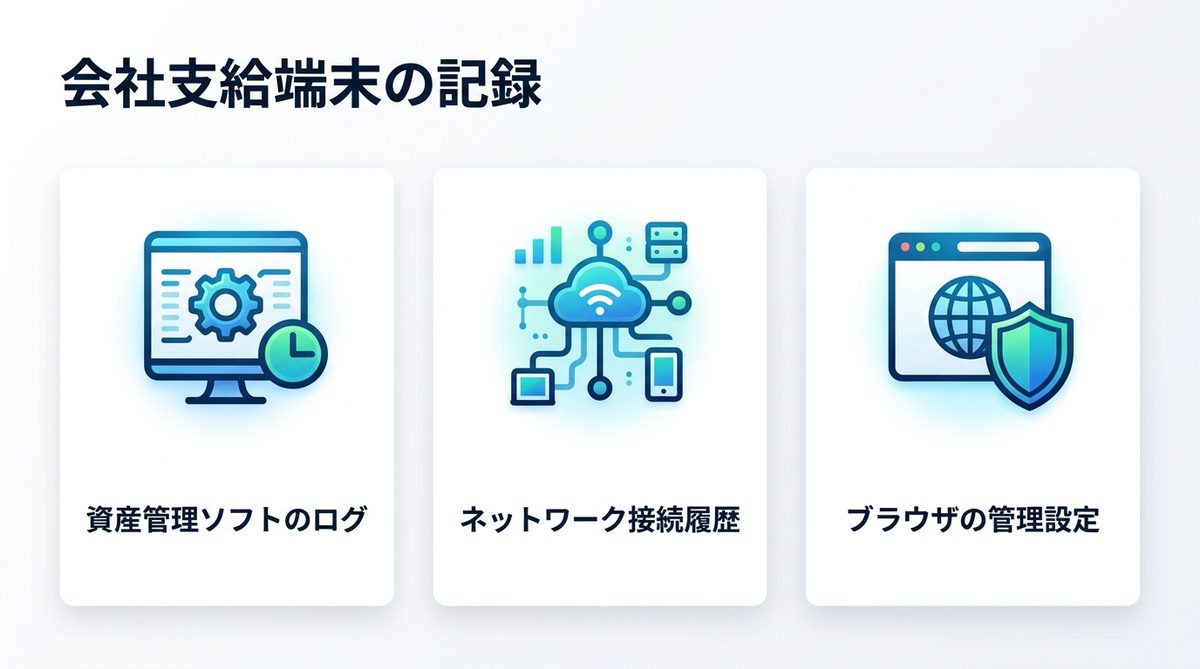 図解：会社の端末やネットワークから分かること