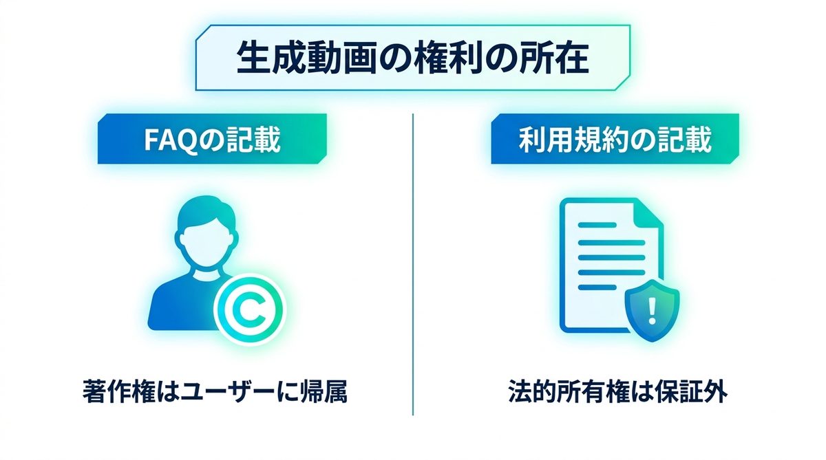 図解:生成した動画の権利は誰のものか