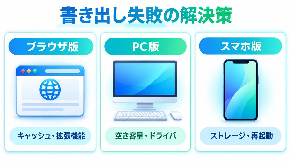図解：コードが表示されないまま失敗するとき