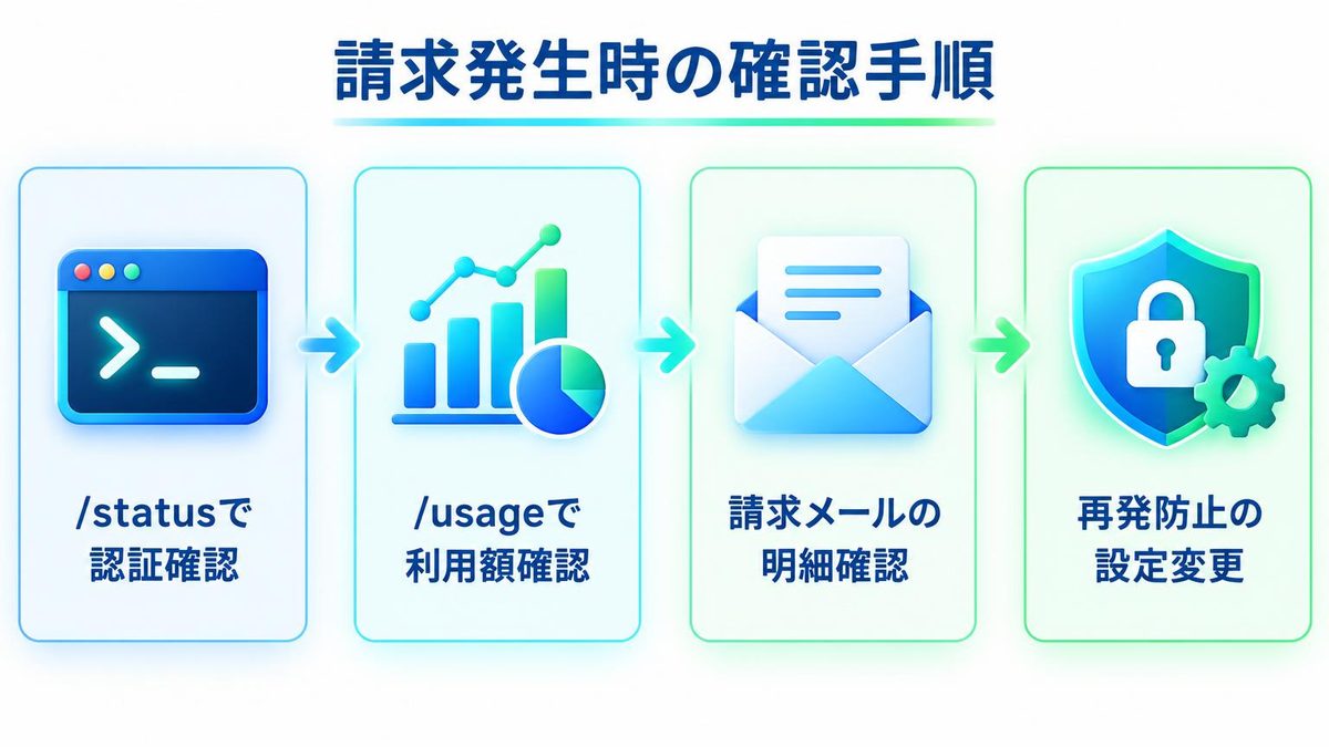 図解：請求に気づいたときの確認手順