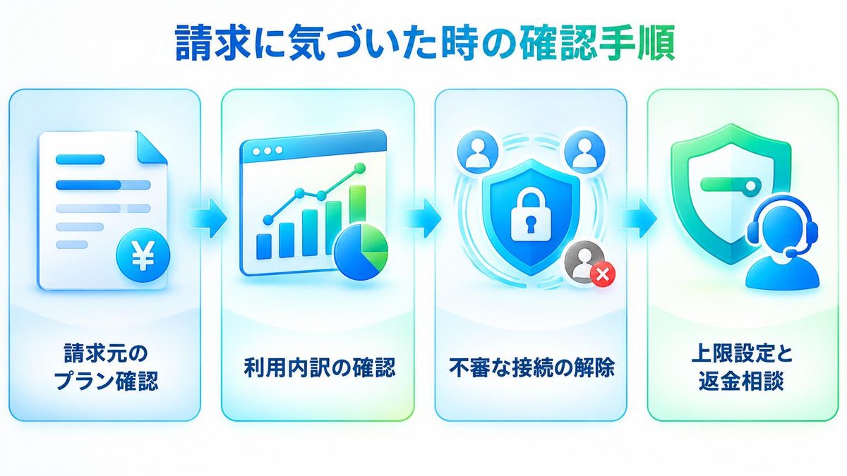 図解:請求に気づいたときの確認手順