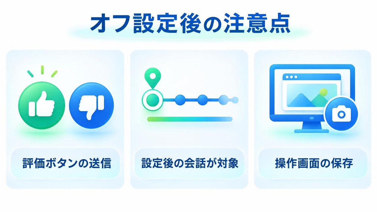 図解：オフにしても残る例外と注意点